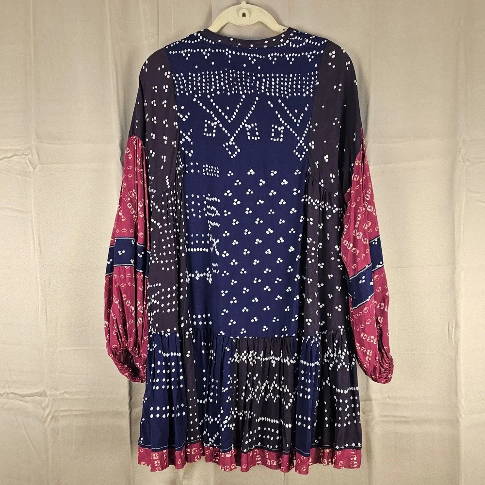 NWT Free People‎ Womens Indigo Combo Shibori Tunic Dress XS